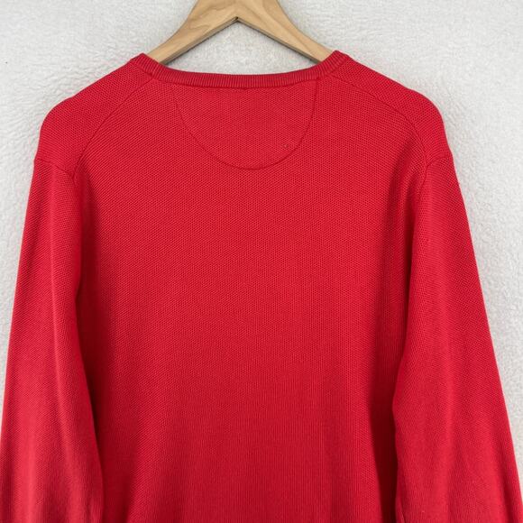 POLO RALPH LAUREN Sweater Mens S Mesh Knit Cotton Crewneck Pullover Jumper Red - Picture 10 of 16